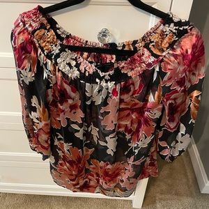 Silky floral dress top